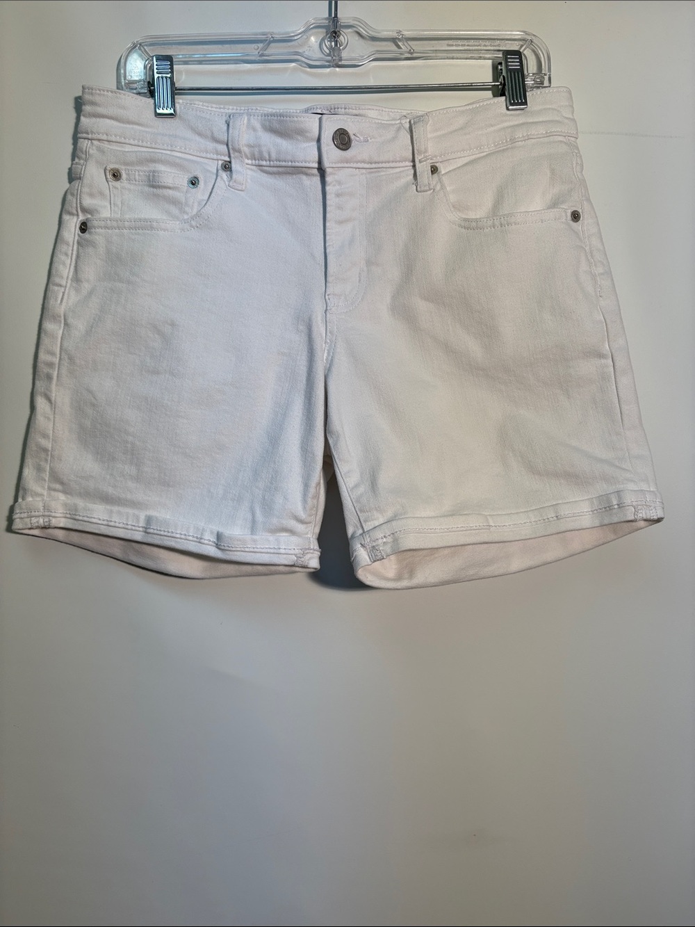 GAP White Stretch Denim Jean Shorts